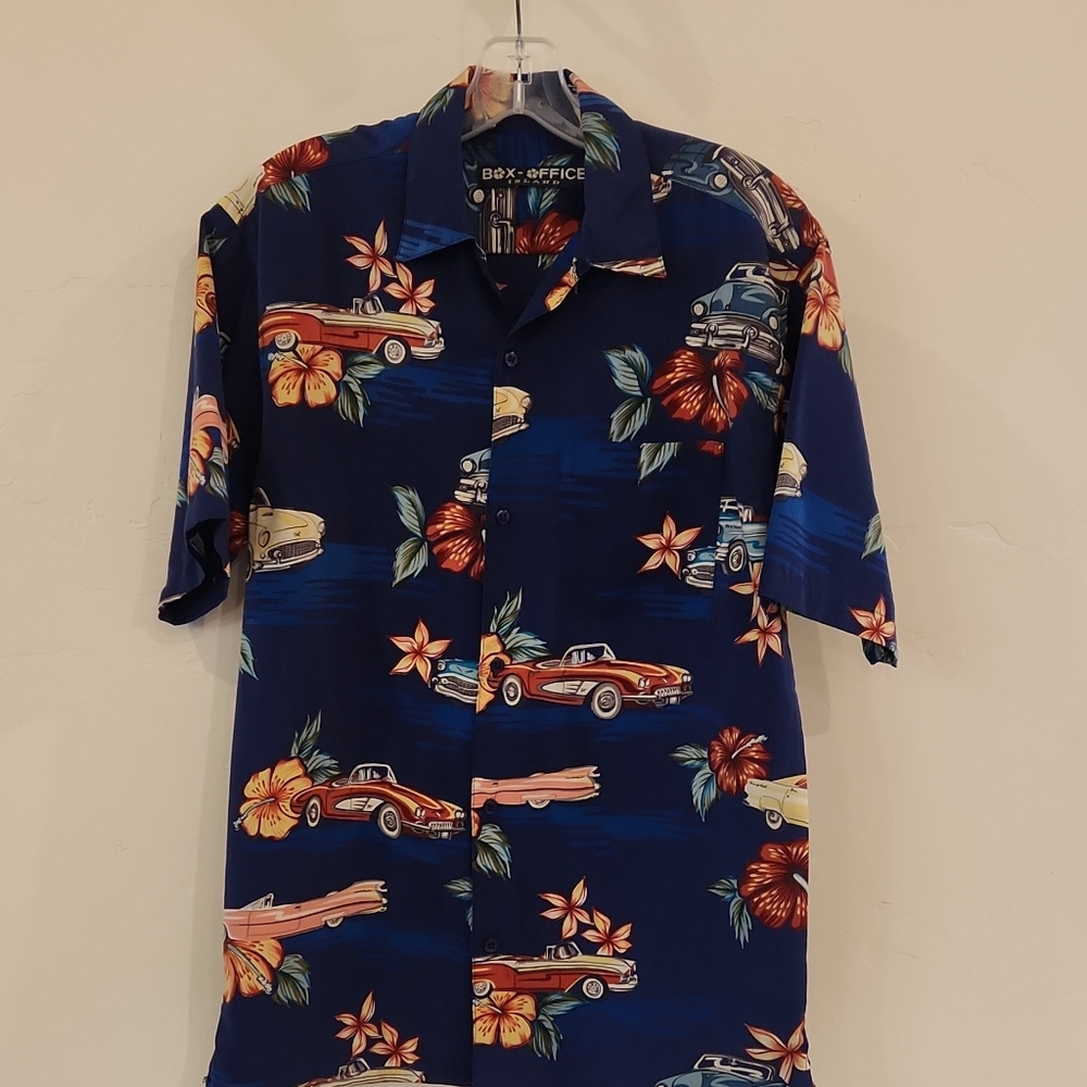 Box Office Men's Blue Hawaiian Shirt